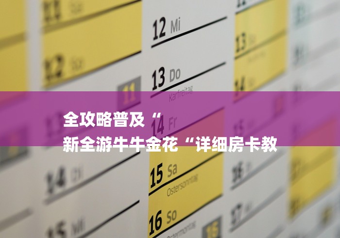 全攻略普及“
新全游牛牛金花“详细房卡教