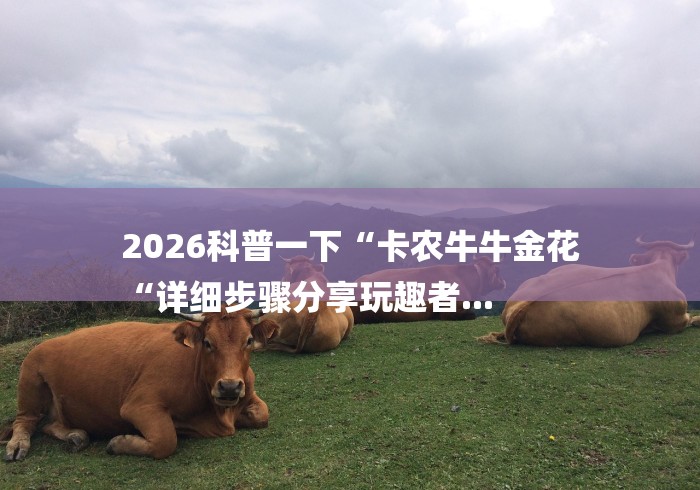 2026科普一下“卡农牛牛金花
“详细步骤分享玩趣者...