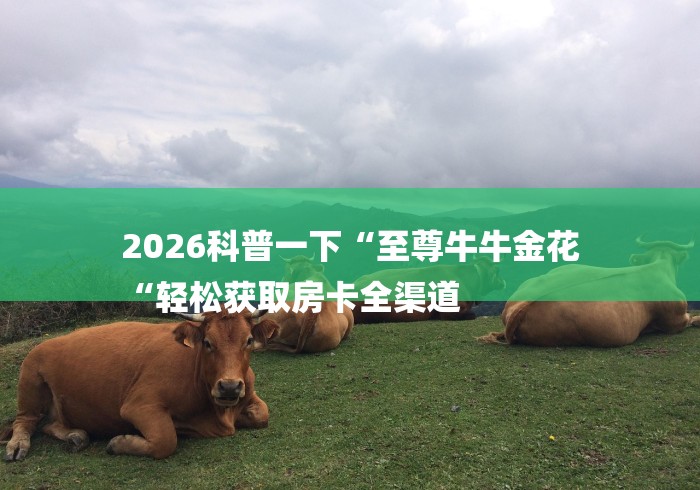 2026科普一下“至尊牛牛金花
“轻松获取房卡全渠道