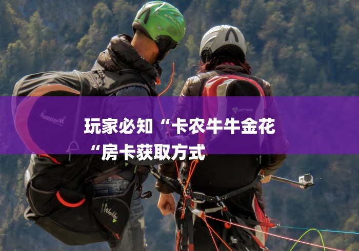 玩家必知“卡农牛牛金花
“房卡获取方式